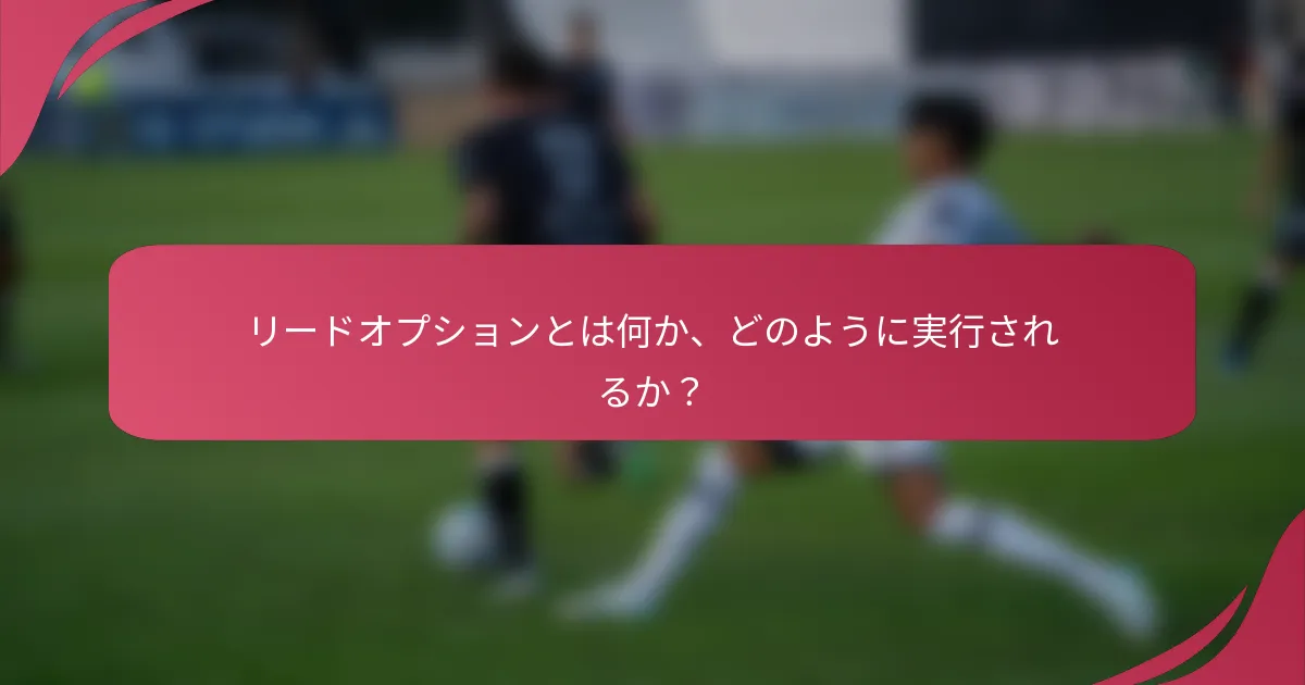 リードオプションとは何か、どのように実行されるか?